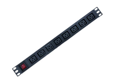 Czarny 19-calowy 8-kierunkowy moduł szafy sieciowej PDU ze stopu aluminium Standard