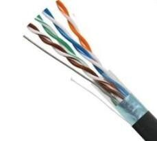 Czarny kabel sieciowy CAT6 Przewód 0,56 mm-0,58 mm do telekomunikacji